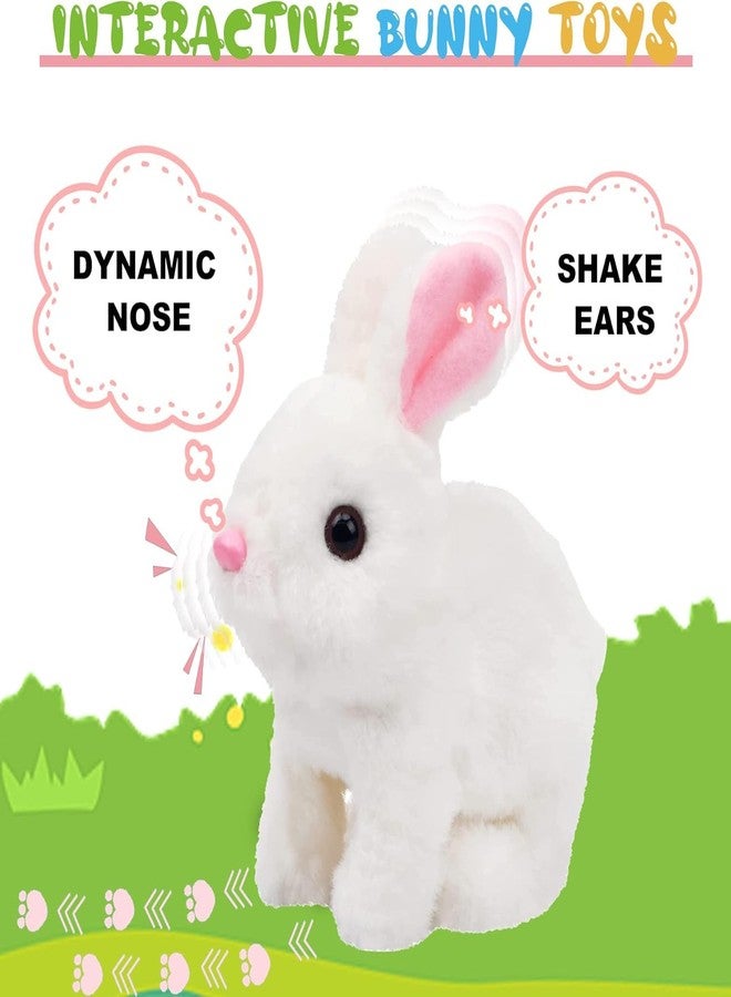 REMICH Interactive Hopping Bunny Plush Toy - Walking Stuffed Bunny with Sounds, Wiggling Ears & Twitching Nose and Educational Toy for Kids, Toddlers [[ 1Pcs, White ]] - Image 5